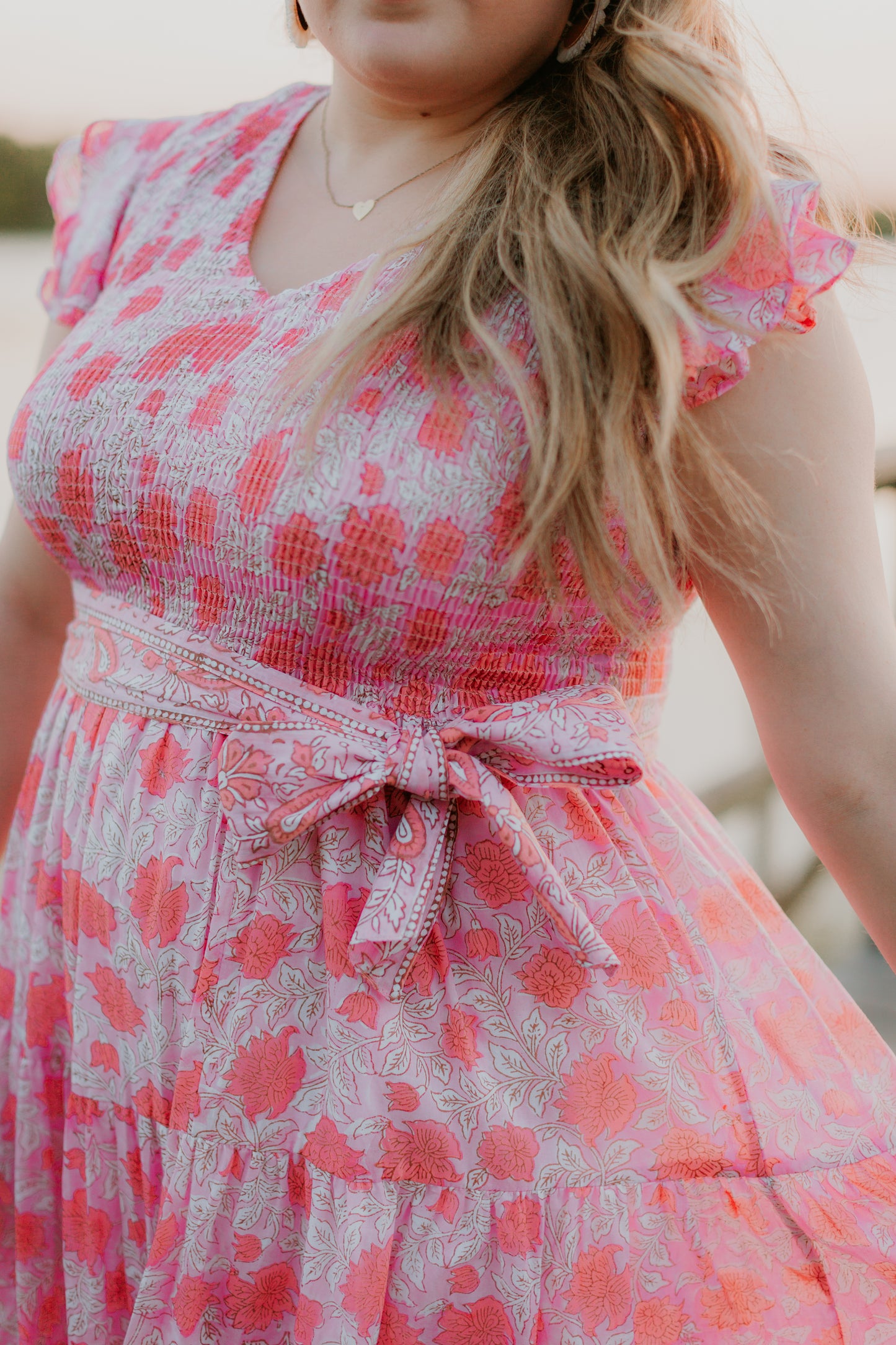 Lilian Midi Dress in Sandy Pink