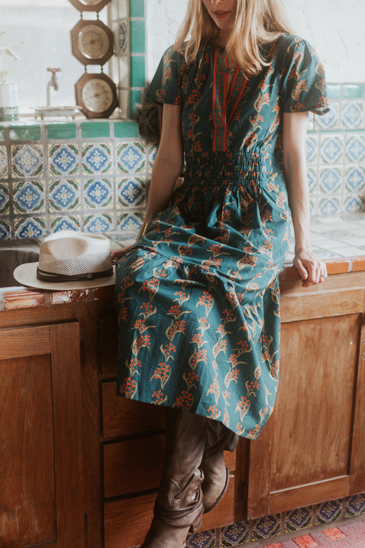 Elise Midi Dress | Mistletoe Print