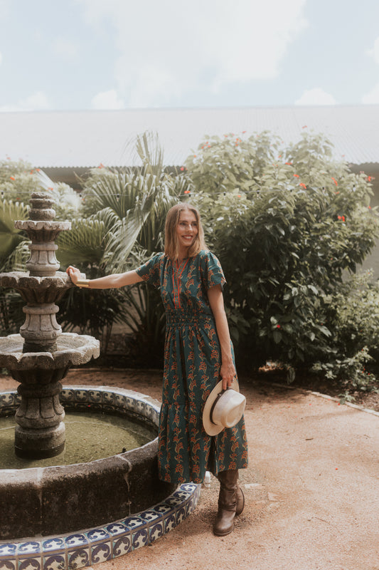 Elise Midi Dress | Mistletoe Print