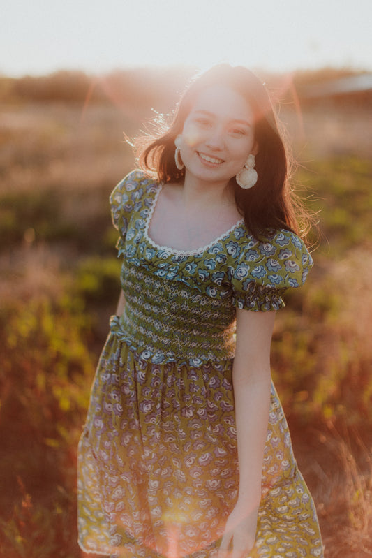 Mona Midi Dress | Green Pacific Floral