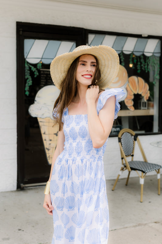 Iris Midi Dress | Whispy Blue