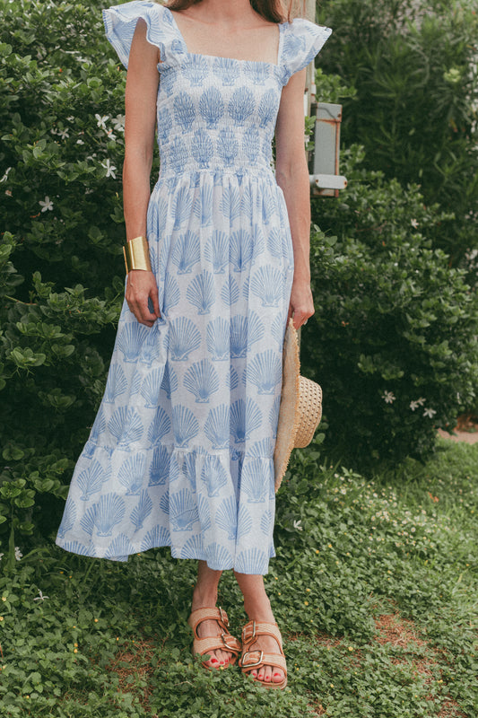 Iris Midi Dress | Whispy Blue