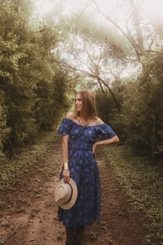 Lydia Dress | Blue Caribbean