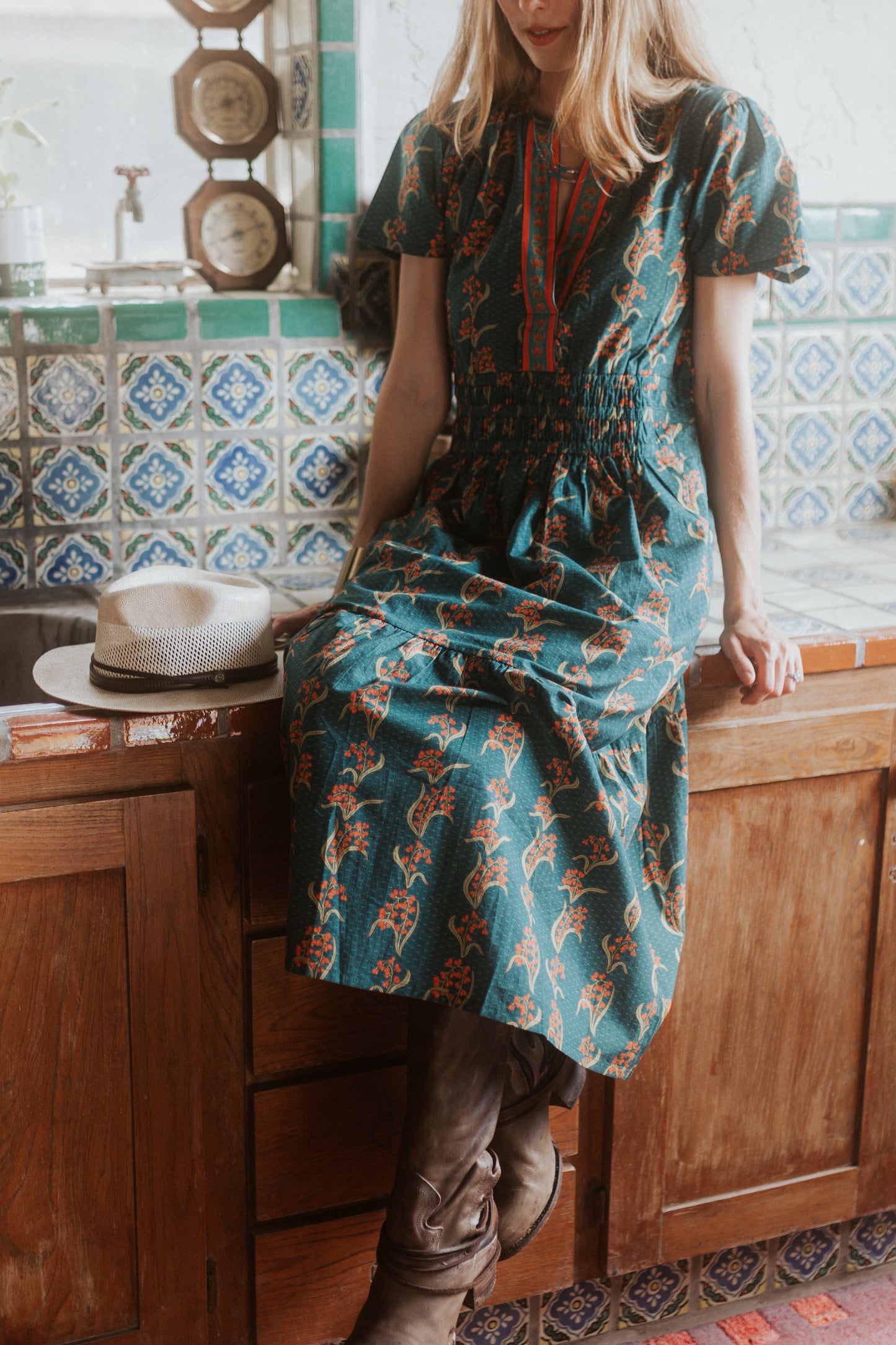 Elise Midi Dress | Mistletoe Print