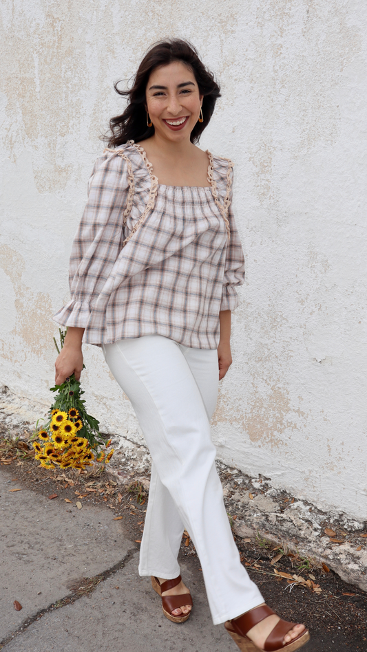 Loretta Plaid Top