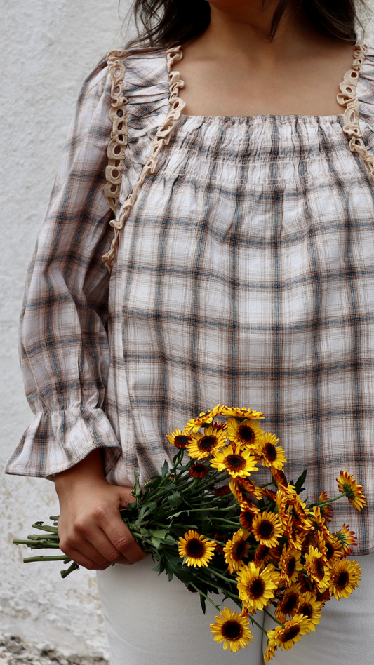 Loretta Plaid Top