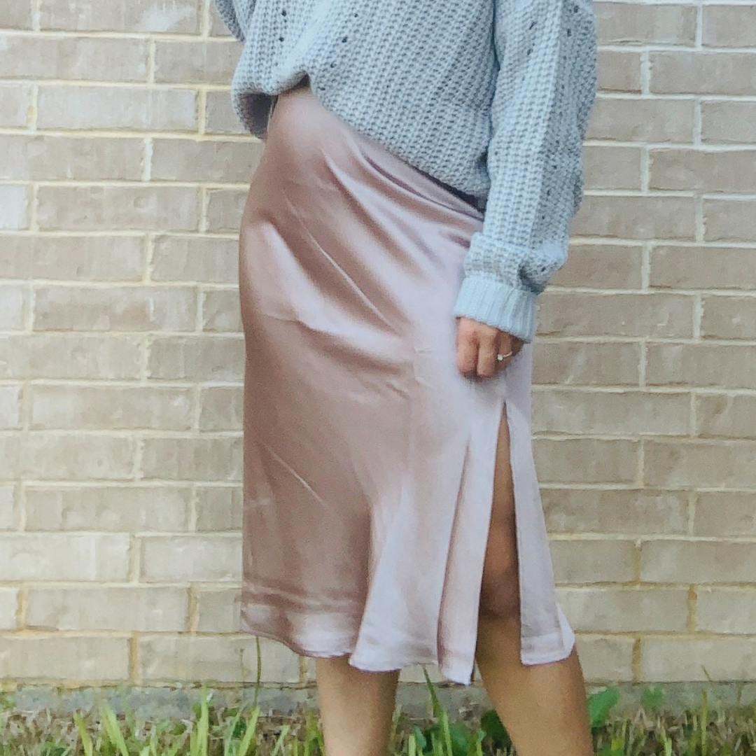 Rosé Slit Skirt Taupe